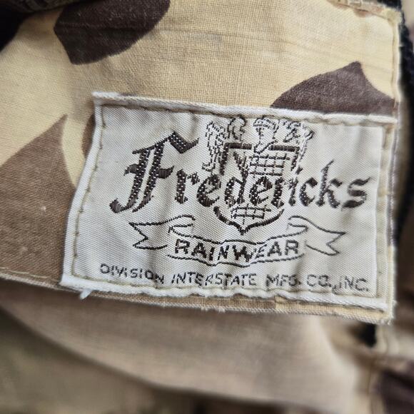 Fredericks Rainwear Mens Vtg 70s Streetwear Camo Outdoor Hunting Hooded Coat L - Picture 9 of 11